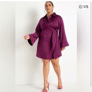 Eloquii Purple Shirt Dress